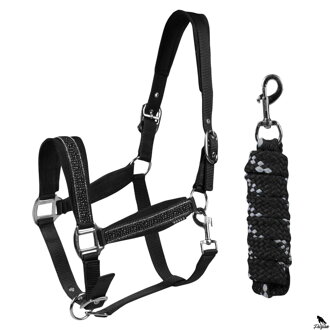 HALTER SET EP CRYSTALS & PERLS černy