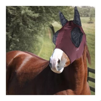 Fly Mask in Lycra with Mesh for Eyes bordová