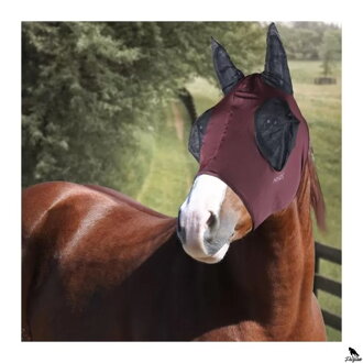 Fly Mask in Lycra with Mesh for Eyes bordová