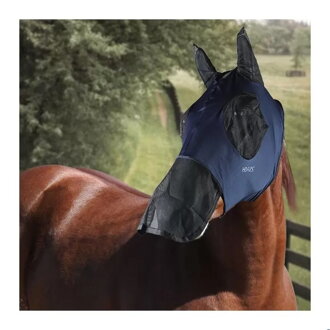 Fly Mask in Lycra with Mesh for Eyes and Nose modrá