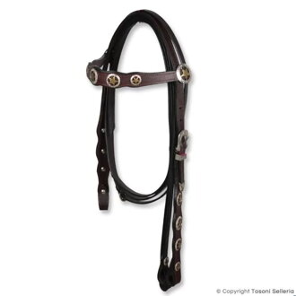 Bridle with Star Conchos hnedá