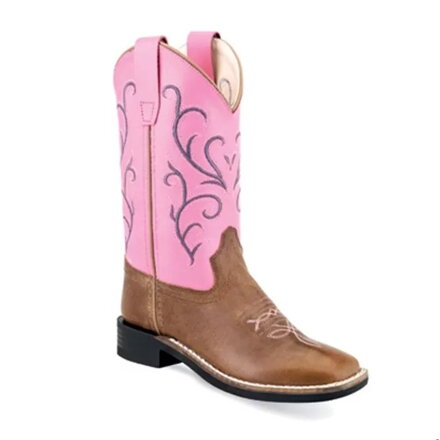 Old West Youth Western Boots Pink