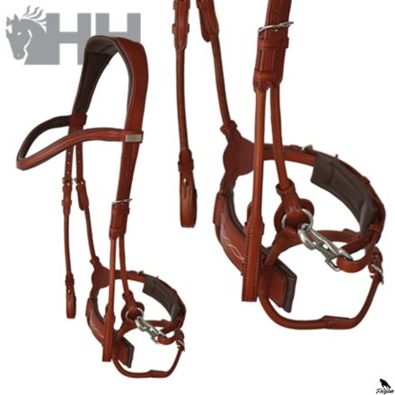 LEXHIS MENDI ANGLICKÁ UZDA S GUMOVÝMI OŤAŽAMI hnedá LEXHIS MENDI ANGLICKÁ UZDA S GUMOVÝMI OŤAŽAMI hnedá