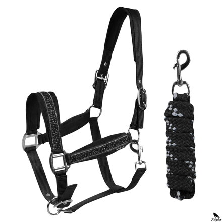HALTER SET EP CRYSTALS & PERLS černy