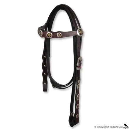 Bridle with Star Conchos hnedá