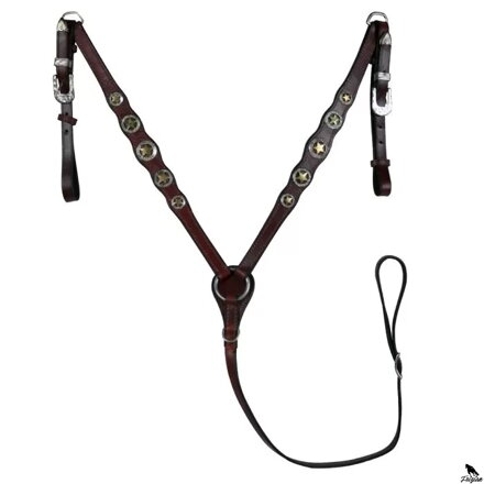 Star Concho Breast Collar hnedý