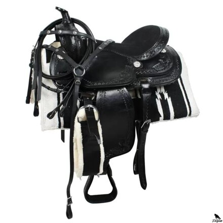 Western Amigo Saddle COMPLETE černe