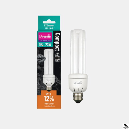 ARCADIA D3+ COMPACT E27 BULB 12% 23 WATT. ARCADIA D3+ COMPACT E27 BULB 12% 23 WATT.