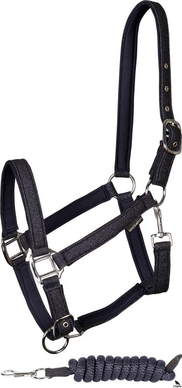 Halter set Glitter modrý