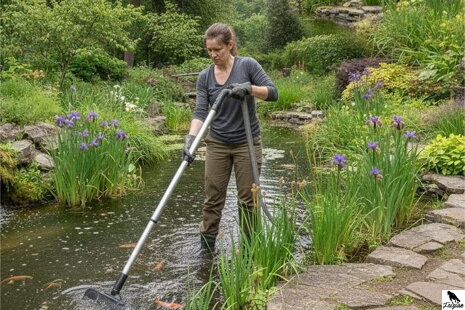 Vysávanie záhradného jazierka